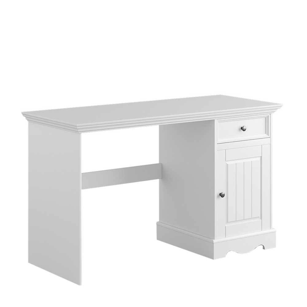 130x53 cm Schreibtisch in Weiß lackiert - Indico
