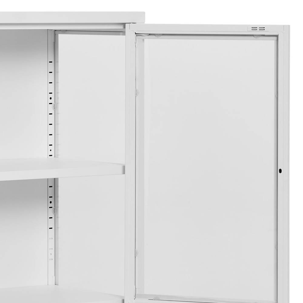 Metall-Vitrinen-Kommode in Weiß - Lititia