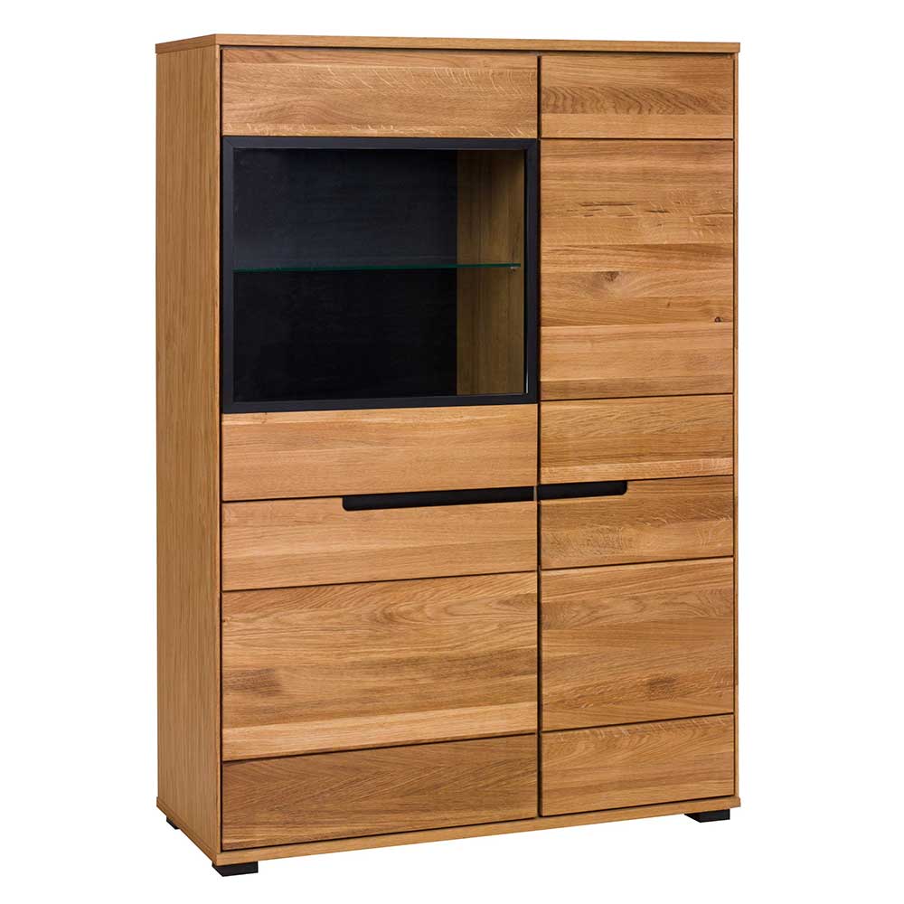 102x148x42 Highboard mit Glas Einsatz - 4-türig - Sennya