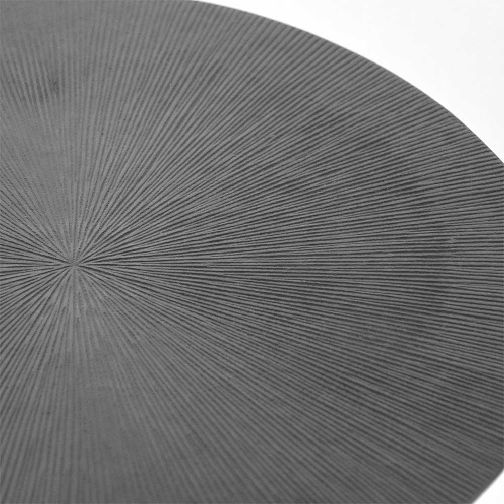Runder Beistelltisch in Grau mit Antik Finish - Trojar