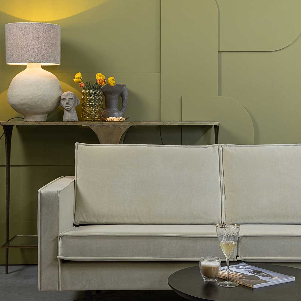Sofaecke in Graugrün Samtstoff - Loona