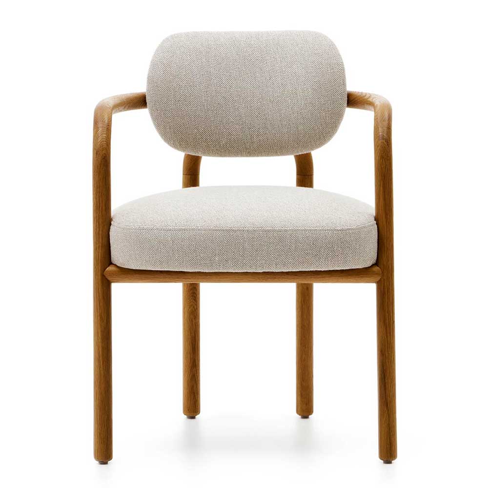 Skandi Designstuhl in Beige Chenille - Gracelino