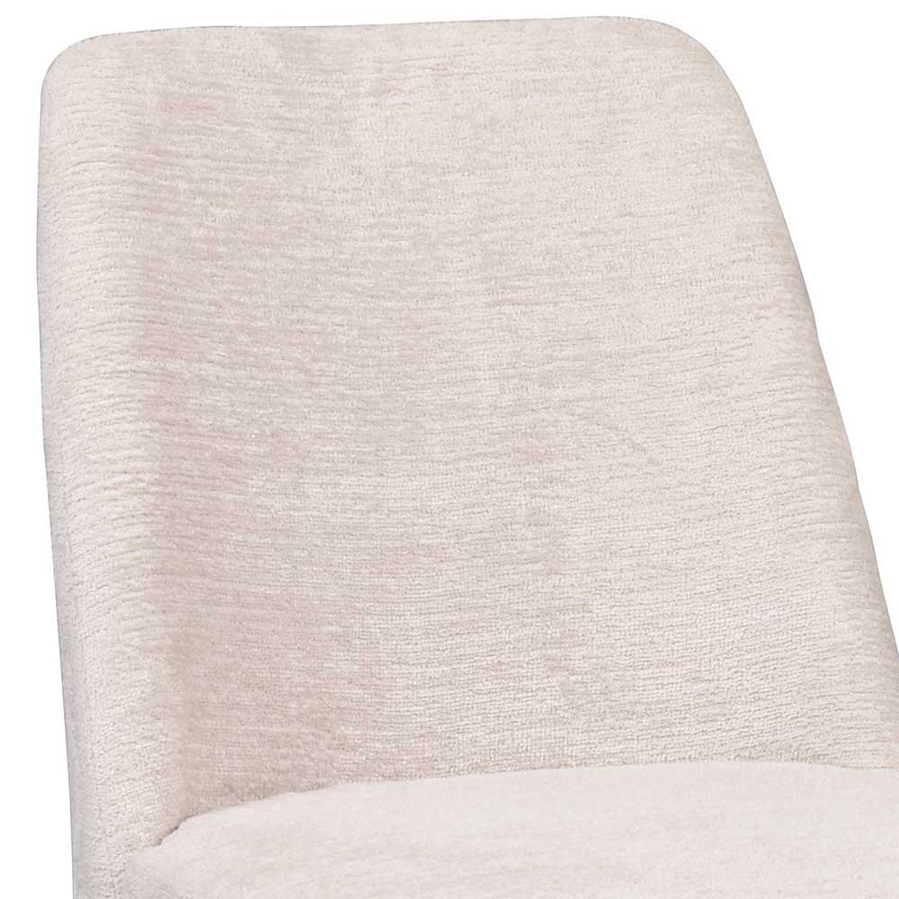 Polsterstühle aus Strukturstoff in Creme - Blacki (2er Set)