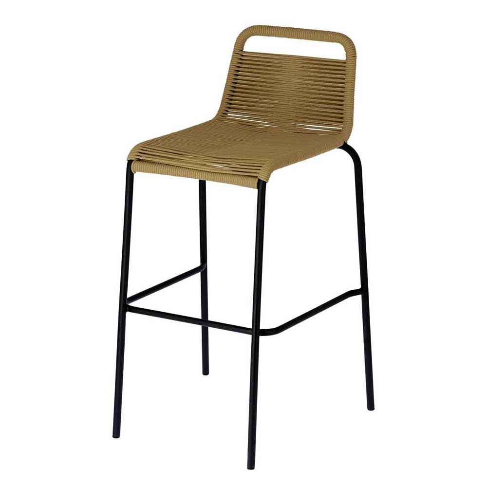 Barstühle aus Kordel in Hellbraun - Jakarto (4er Set)