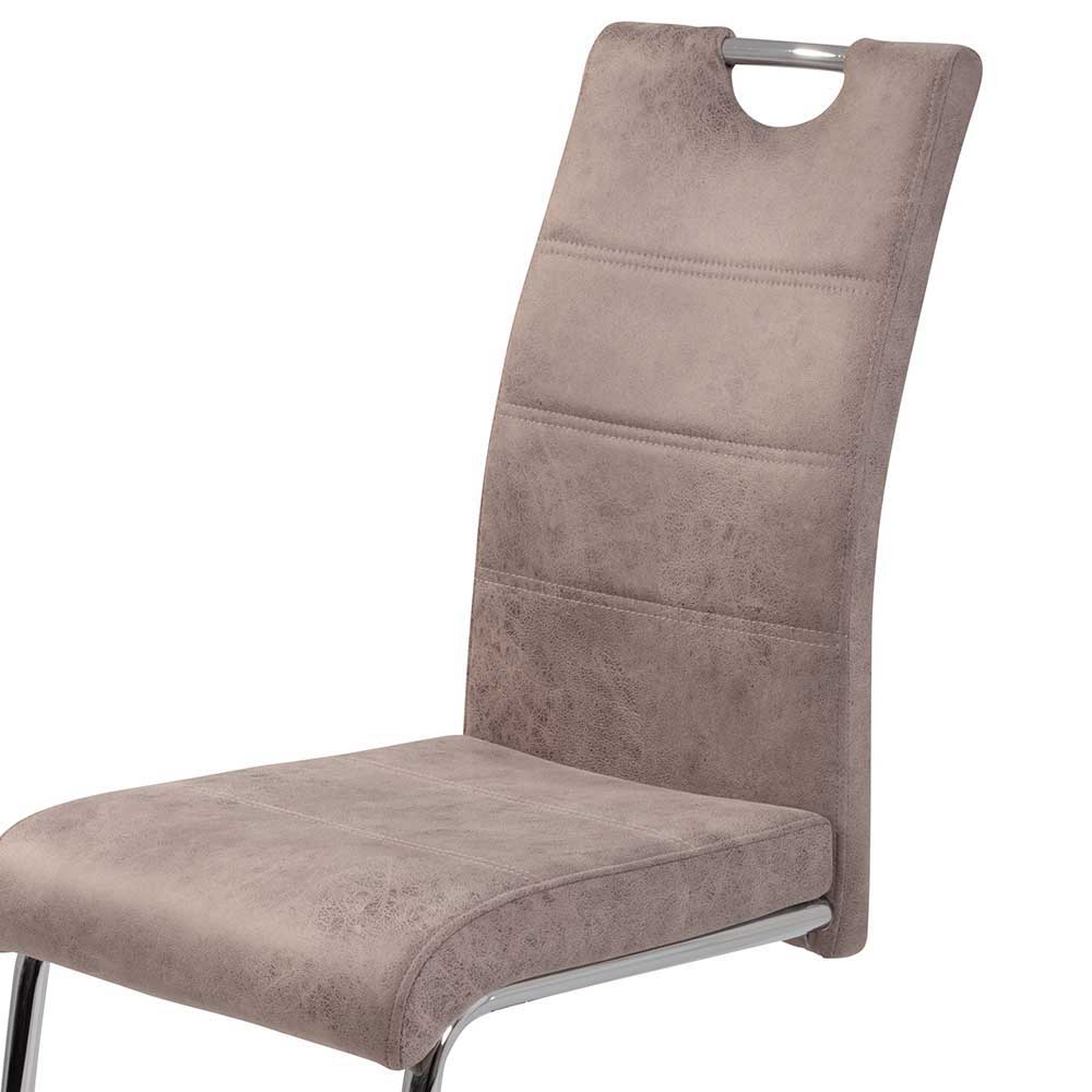 Moderner Schwingstuhl in Beige - Olivia (2er Set)