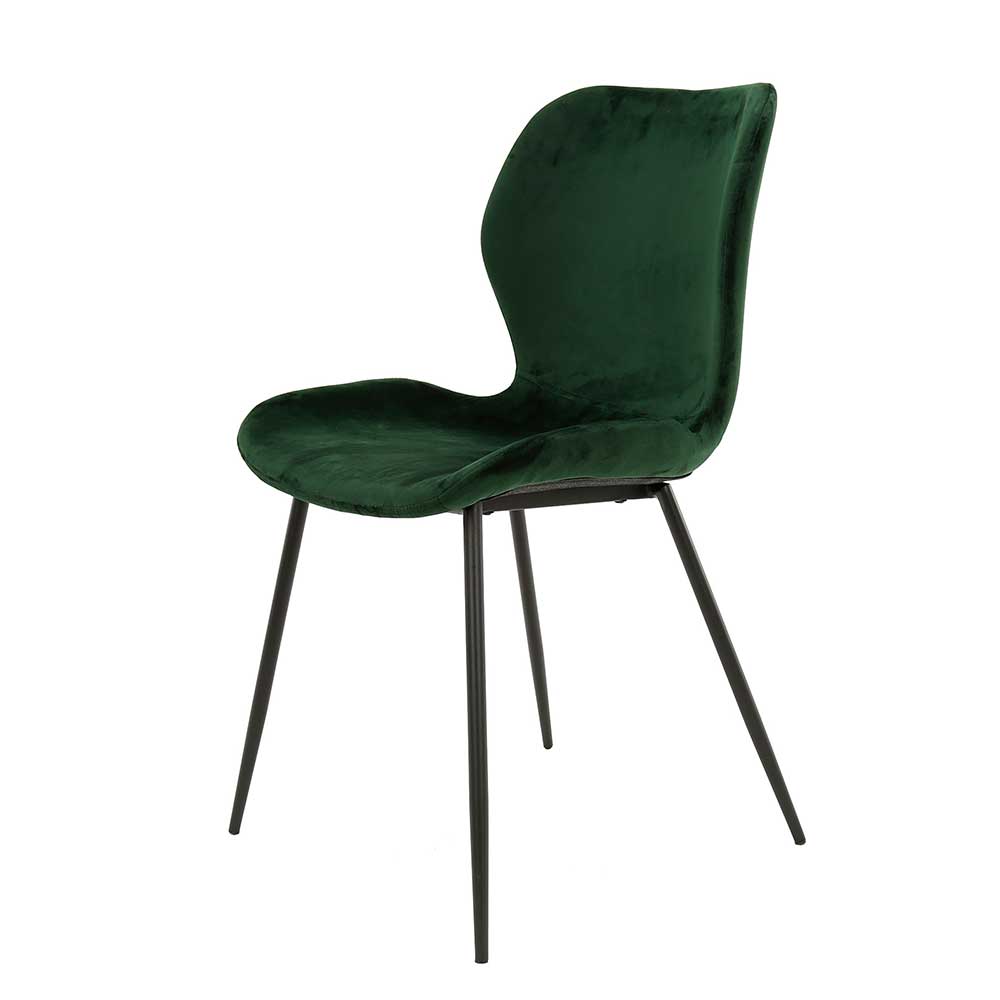 Elegante Polsterstühle in Dunkelgrün - Asprecca (4er Set)