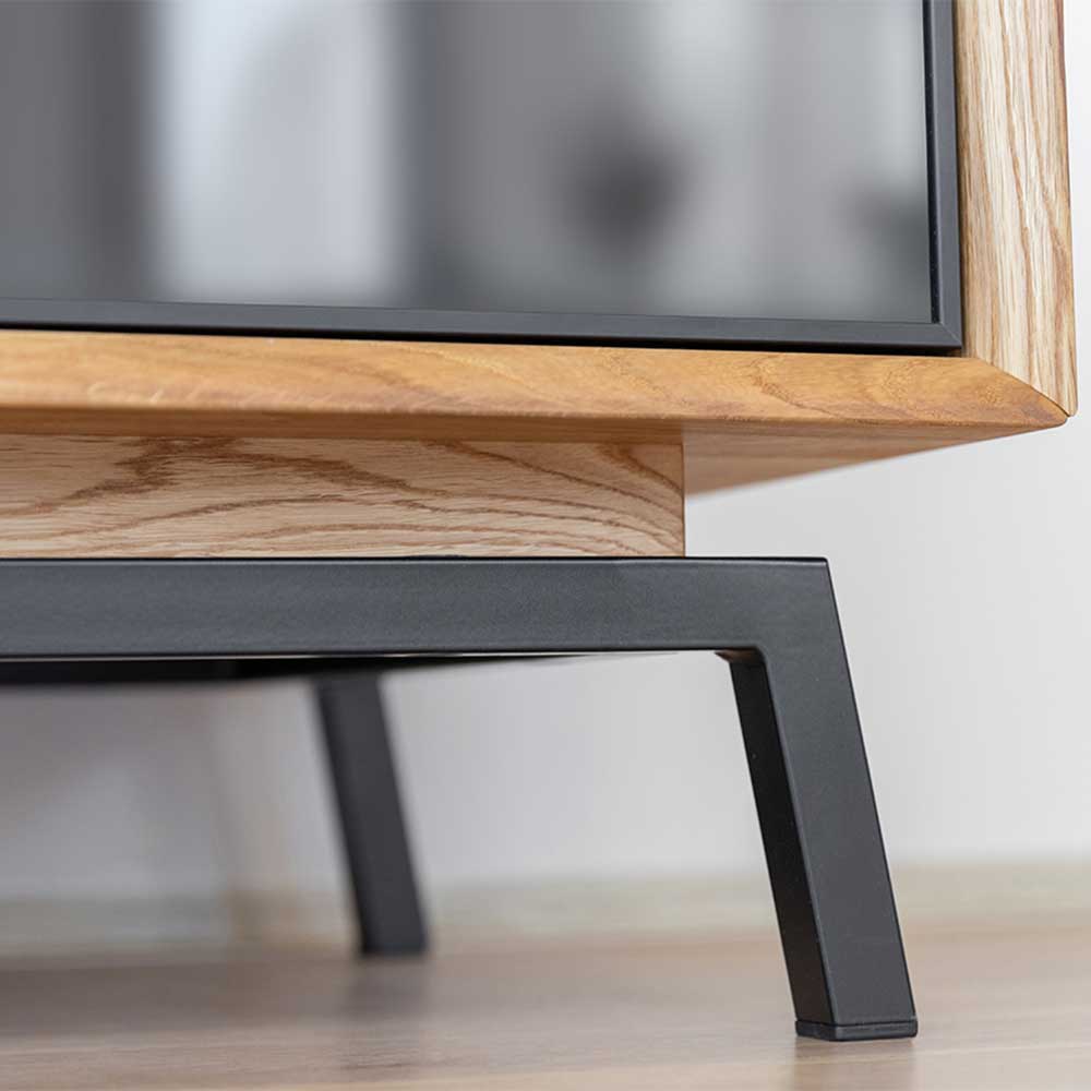 TV Lowboard aus Eiche und Metall - Fabiella
