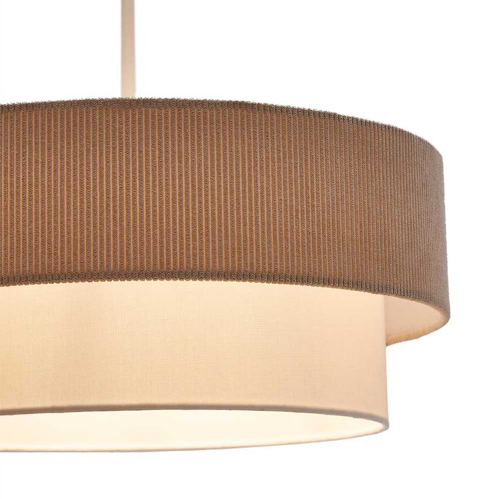Retro Pendelleuchte in Beige Cord - Emirello
