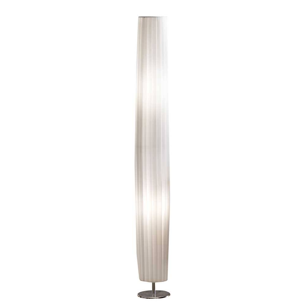 Runde Stehlampe in Weiß & Chrom - Radojan