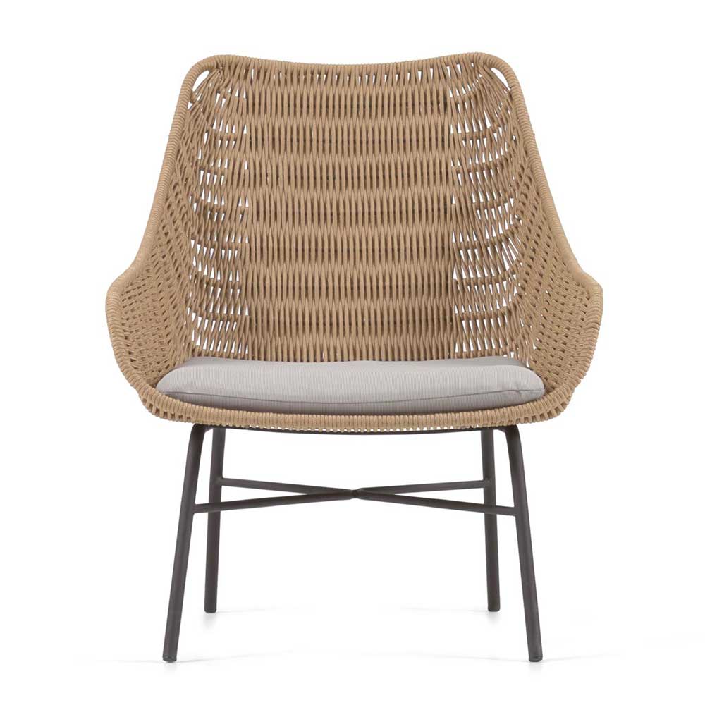Loungestuhl aus Kordelgeflecht in Beige - Abecra (2er Set)