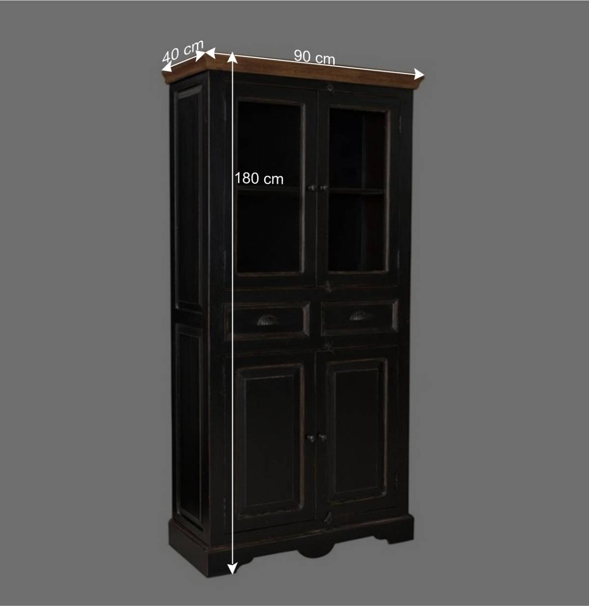 Vitrinenschrank Sentiments in Schwarz