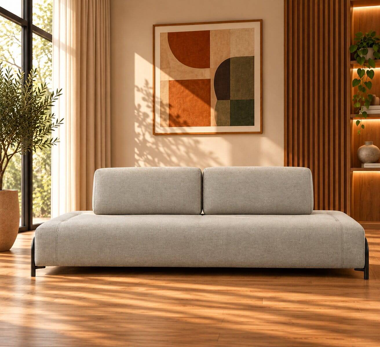 232 cm breites Webstoff-Sofa ohne Armlehnen - Mirana