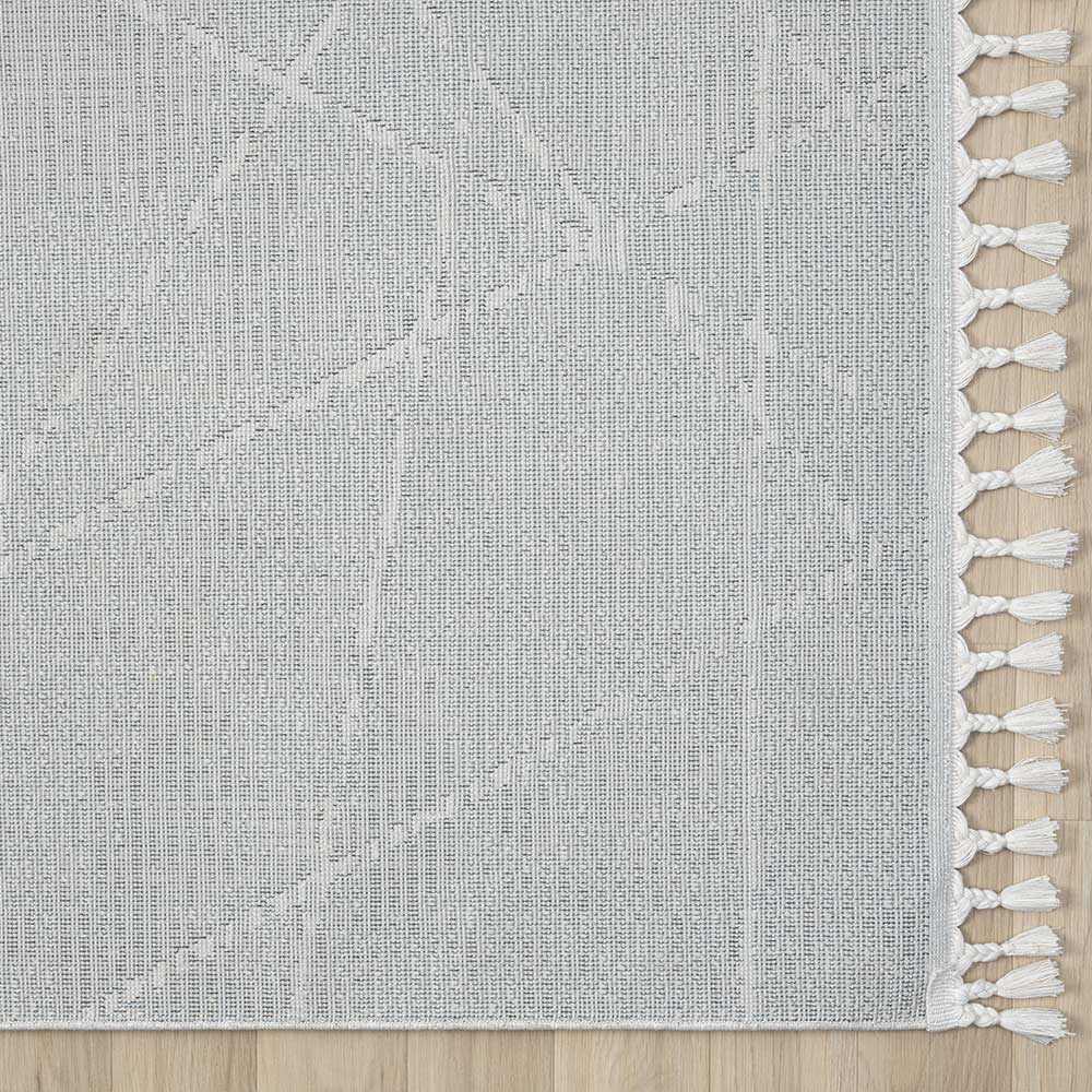 Teppich mit Fransen in Beige & Grau - Fulivia