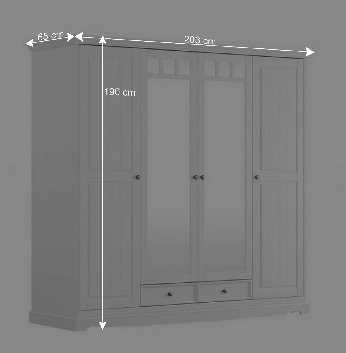 Weißer Schlafzimmerschrank im Landhausstil - Indico