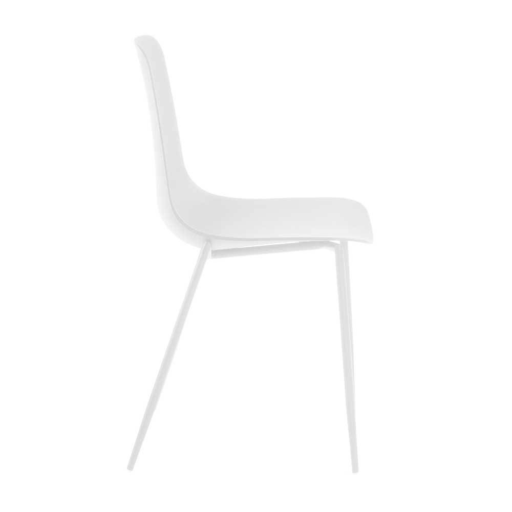 Weiße Küchenstühle mit Schalensitz - Chiantro (4er Set)