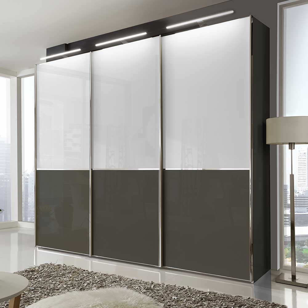 250cm Schwebetürenschrank zweifarbig - Lanaco