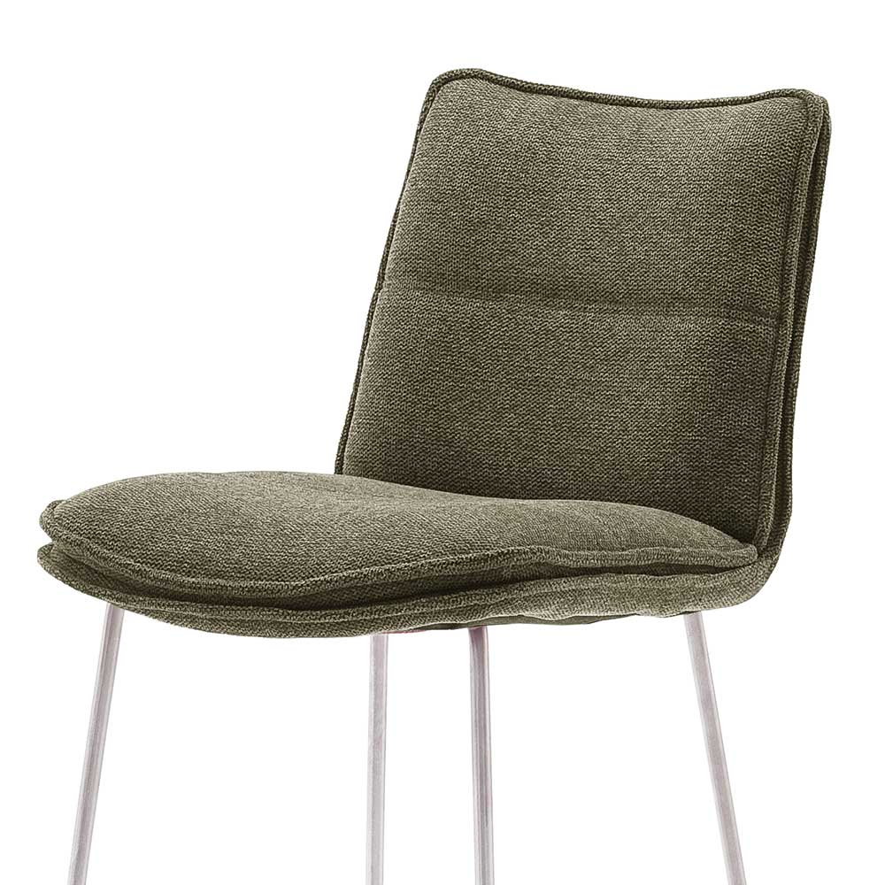 Barstühle in Oliv Grün Chenille - Vilatata (2er Set)