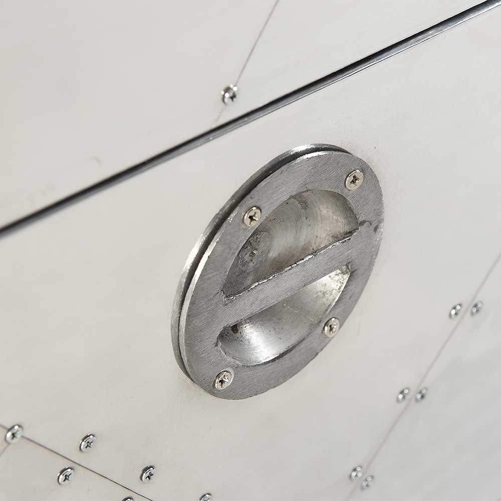 90x80 Design Kommode aus Massivholz & Alu - Pilot