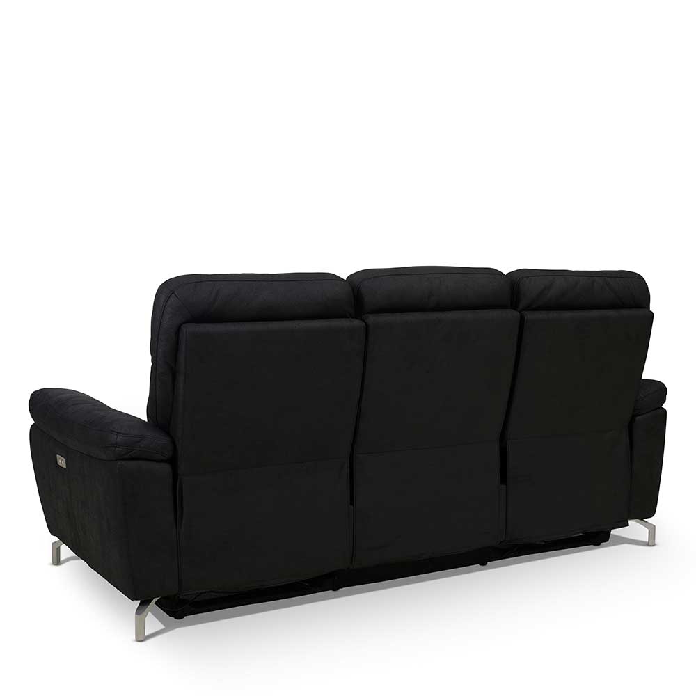 Schwarze Stoffcouch mit Relaxfunktion - Lirionica