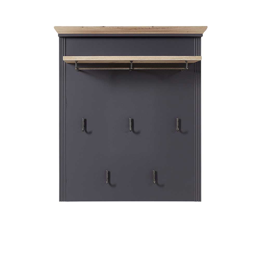 93x107x30 Landhaus Garderobe in Dunkelgrau - Thumbs