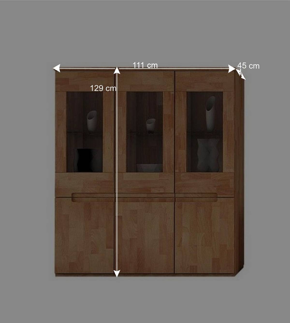 Wohnzimmer Anbauwand Vantonio aus Buche Massivholz (dreiteilig)