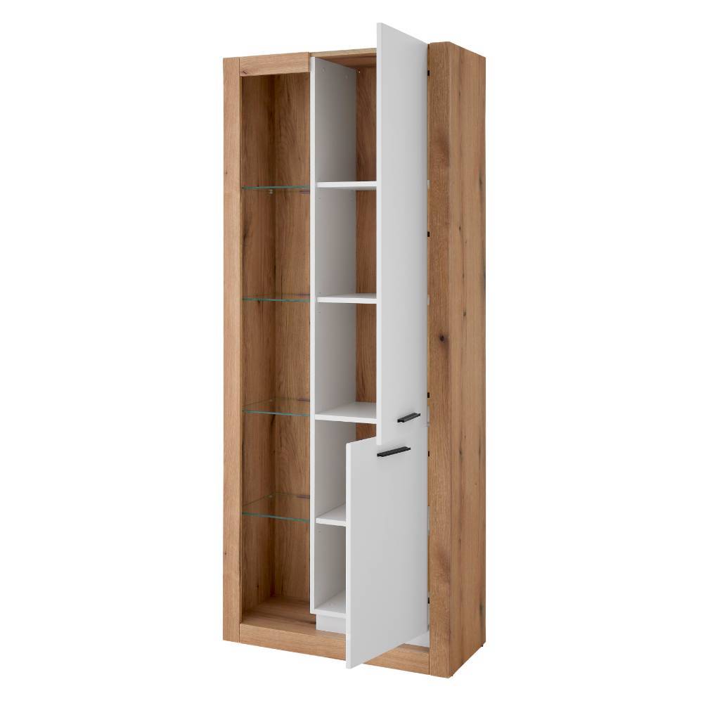 Design Wohnwand Set in Mattweiß - Adejano (dreiteilig)