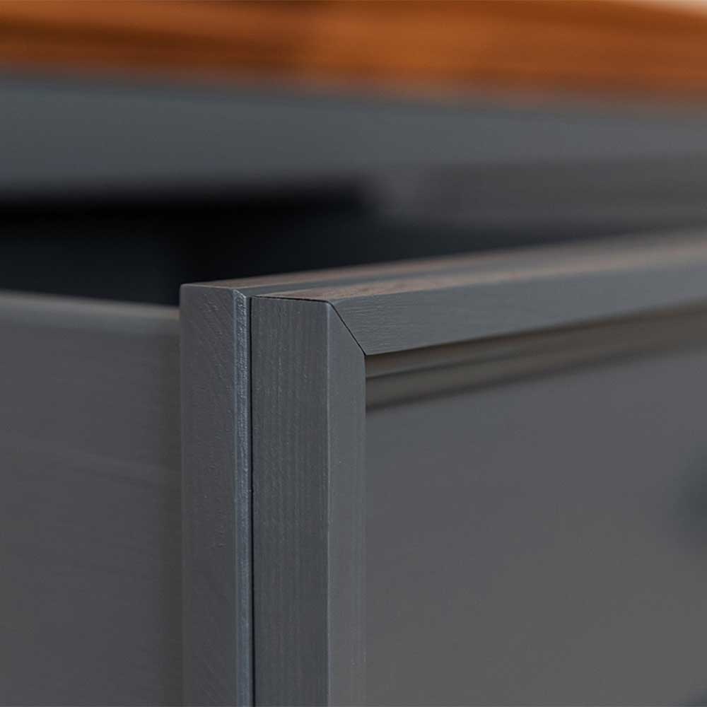 112x88x45 cm Landhaus Kommode in Grau & Eiche - Witenga