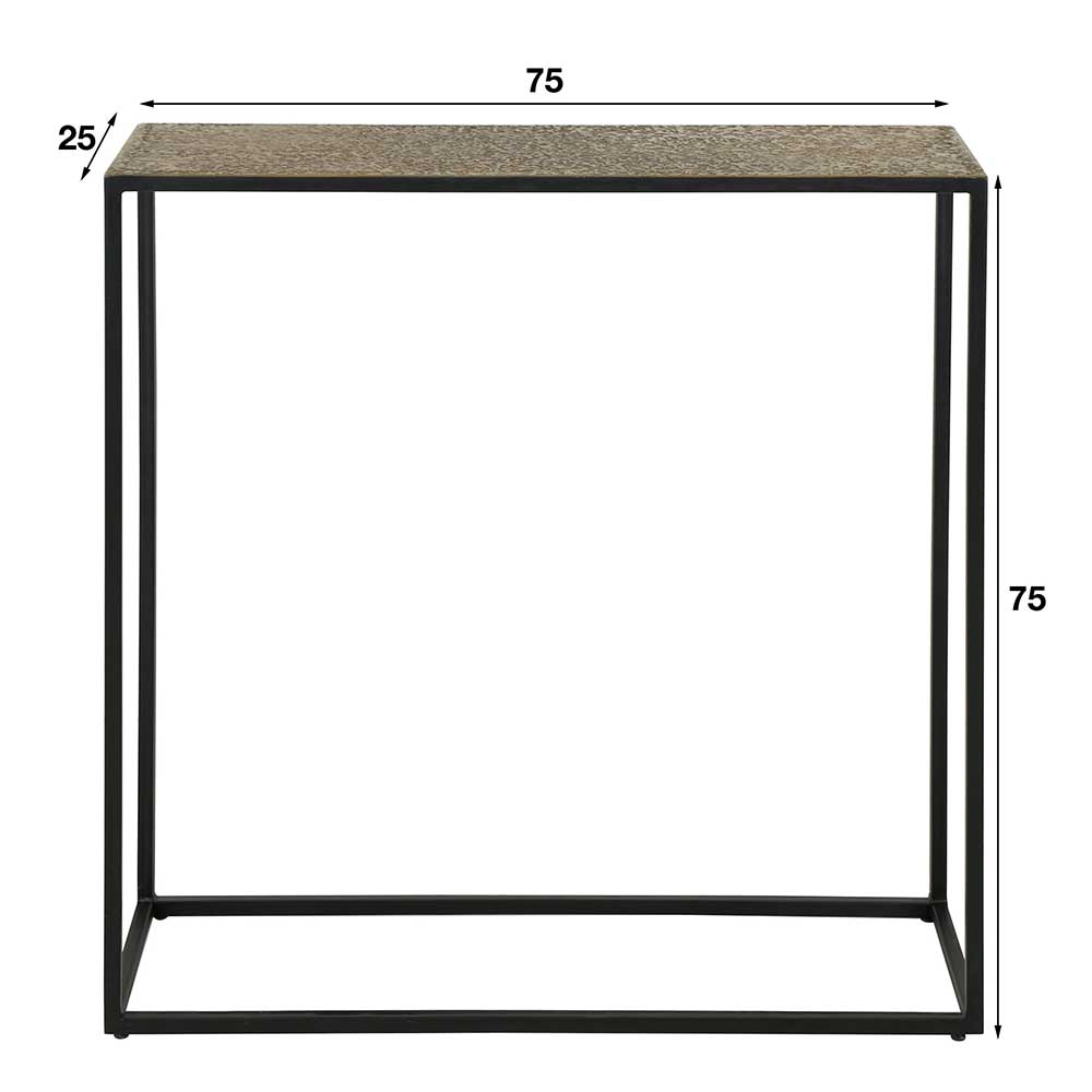 75x75x25 Metall Konsolentisch in Bronze - Christine