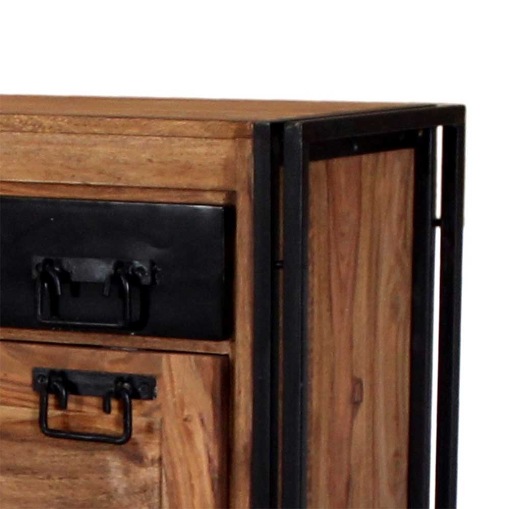 Schuh Klappenschrank Mendoza aus Akazie Massivholz