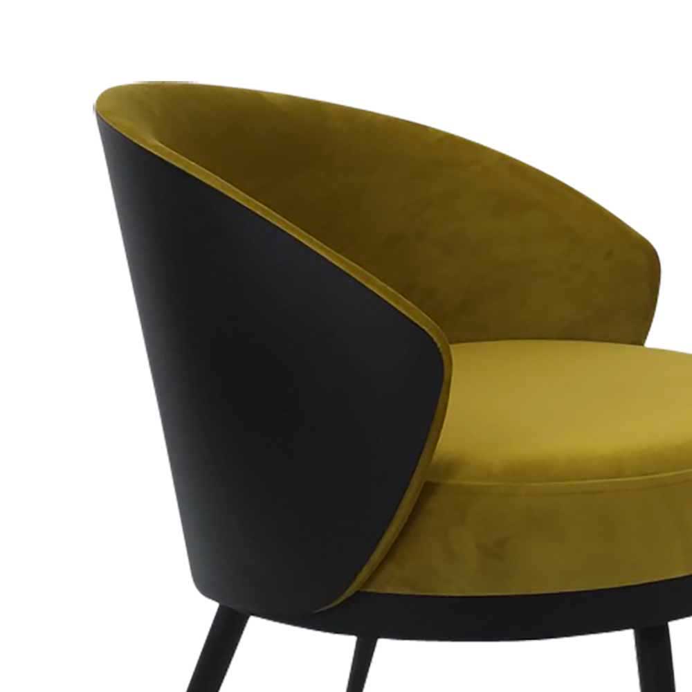 Frei stellbarer Velours Sessel in Gold Gelb - Durense