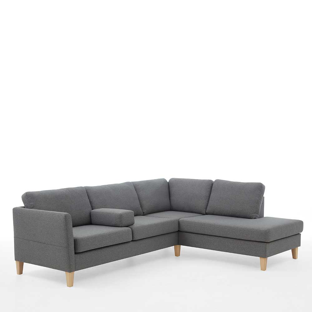 Ecksofa in Grau Stoff - Dreisitzer - Donnsai