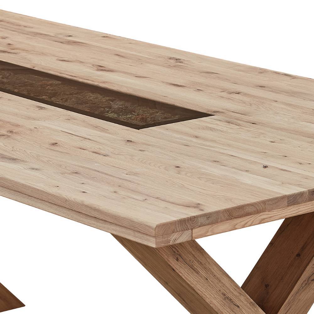 Esstisch mit Parasolglas und Kork Einlage - Dritos