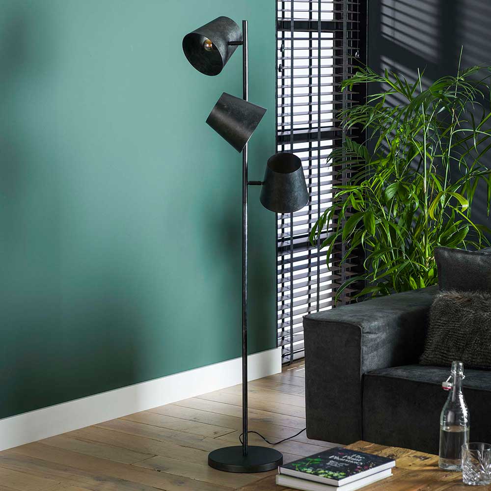 3-flammige Stehleuchte im Industrial Style - Kaziro