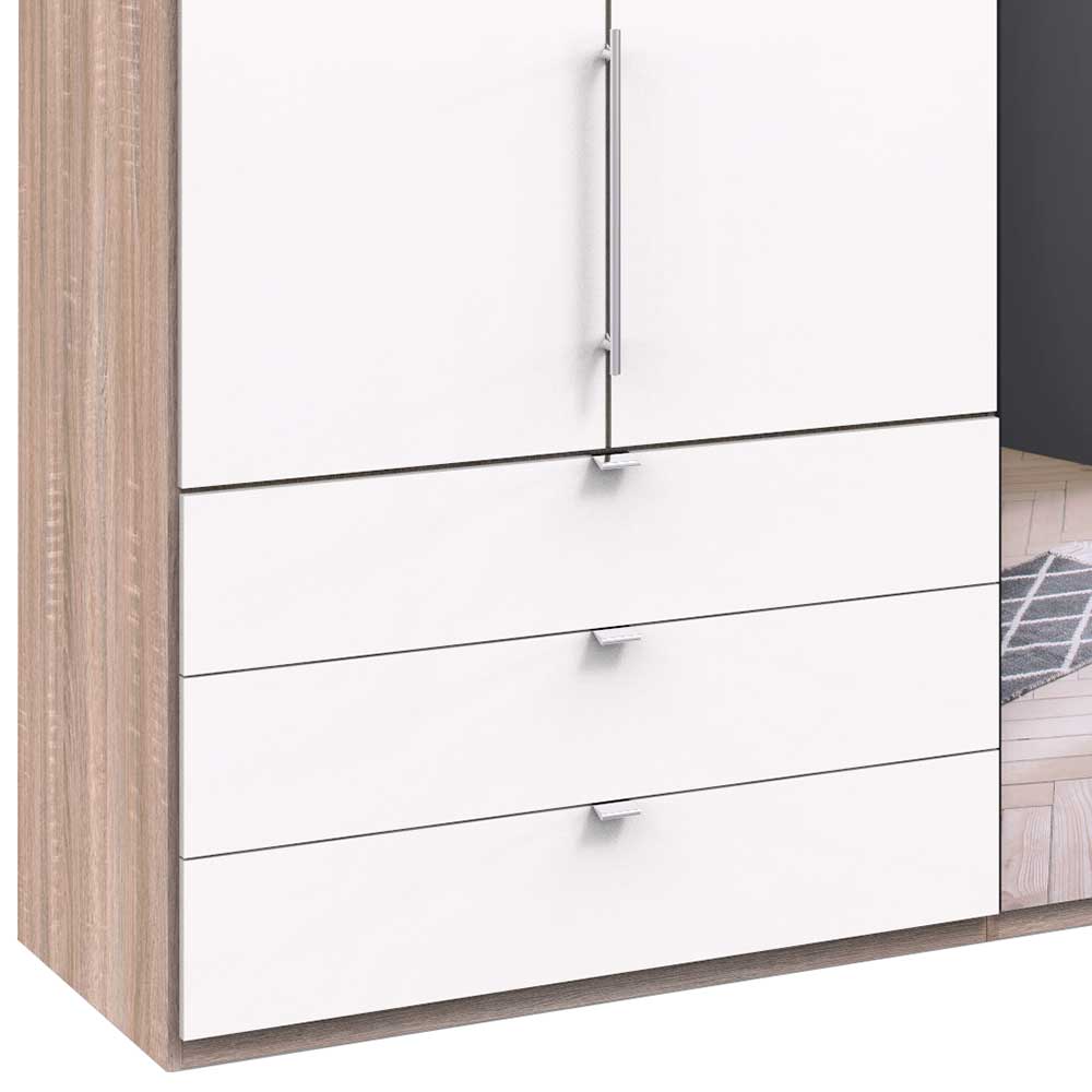 Moderner Falttüren-Kleiderschrank mit Spiegel - Vaclyn