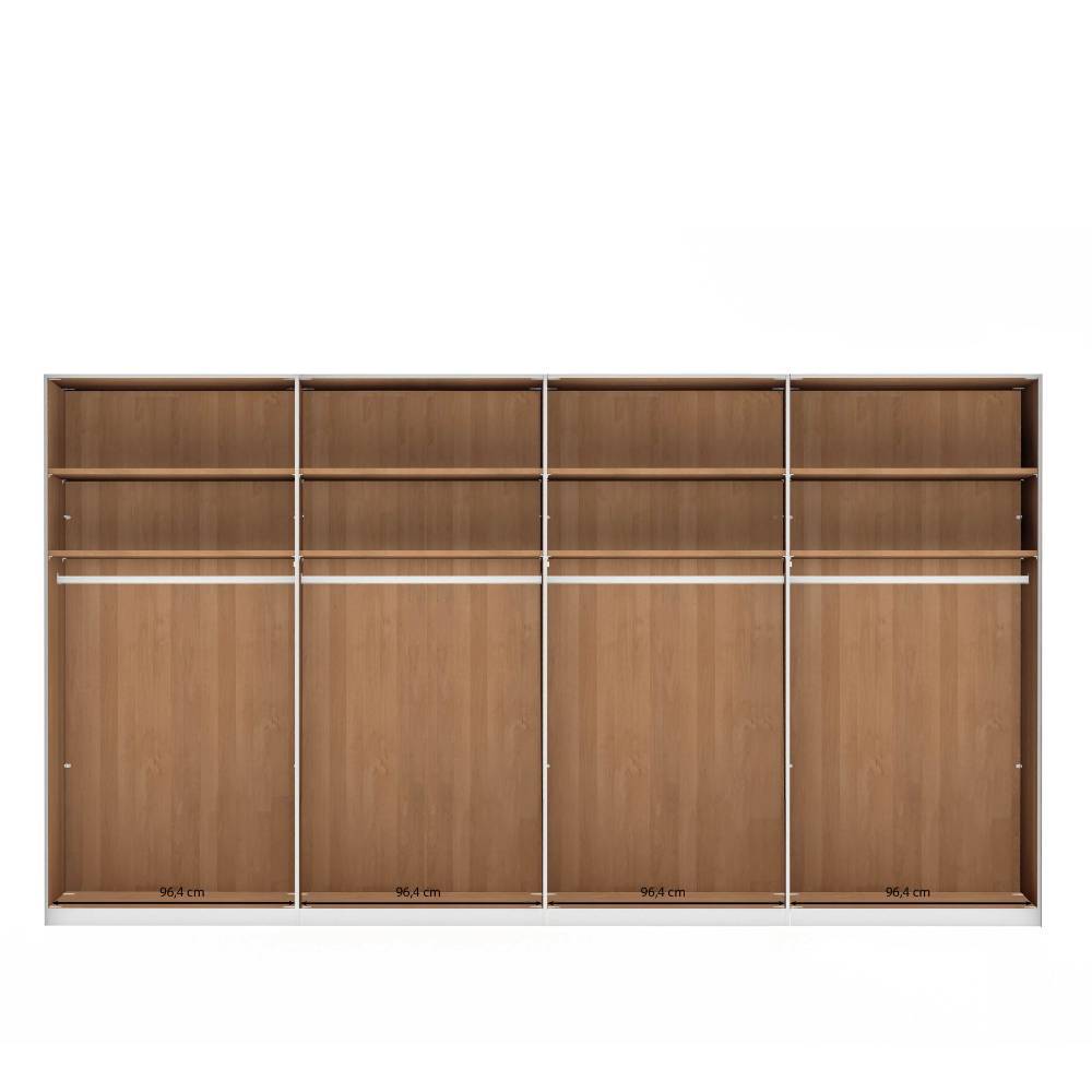 8-türiger Schlafzimmerschrank mit Glasfront - Hung