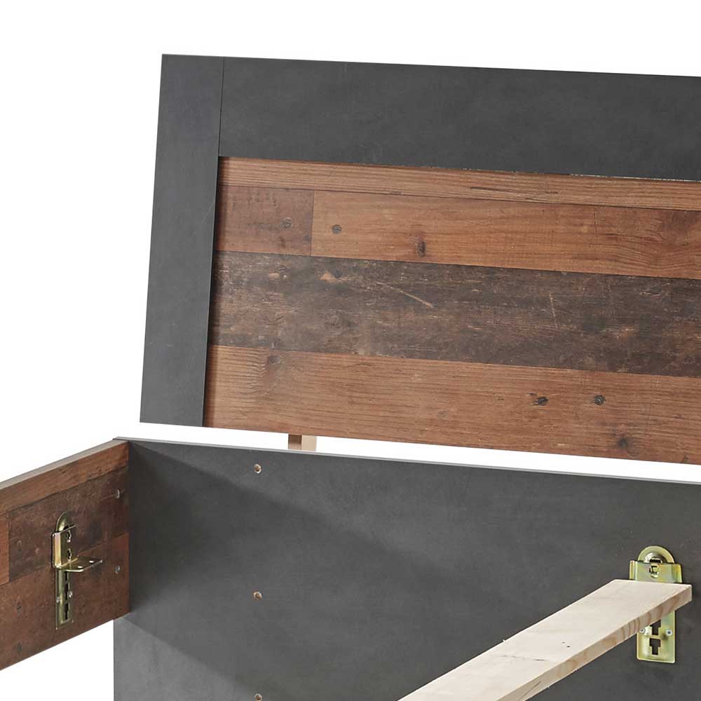 140x200 cm Bett in Dekor Holz Antik - Timuras