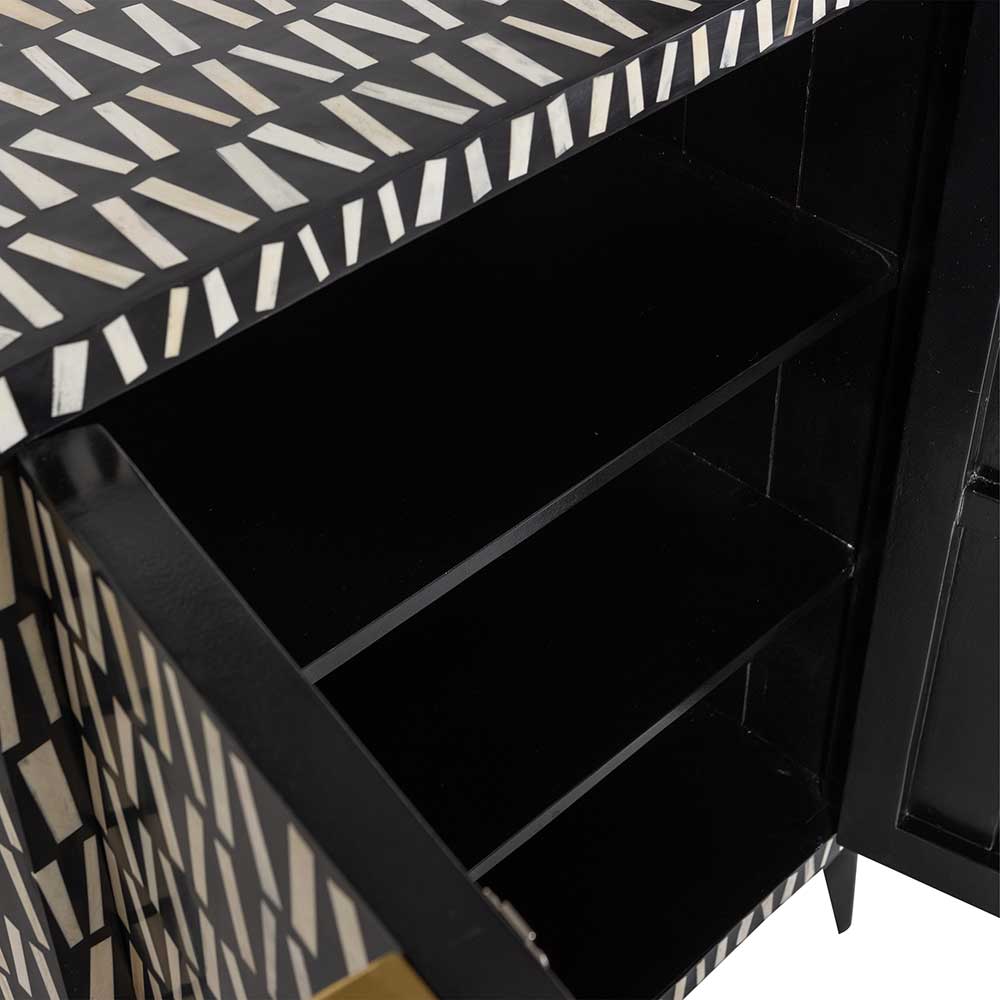 Design Kommode mit Knochen Intarsien - Davos