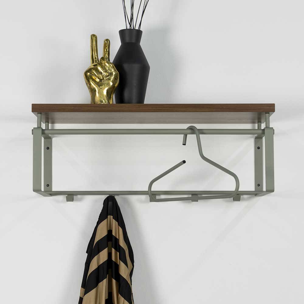 Industry Wandgarderobe in Graugrün Stahl - Studiana