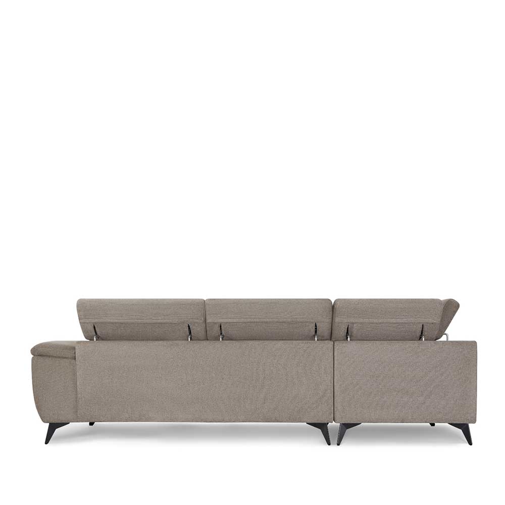 Fünfsitzer Eckcouch in Beige - Hisa