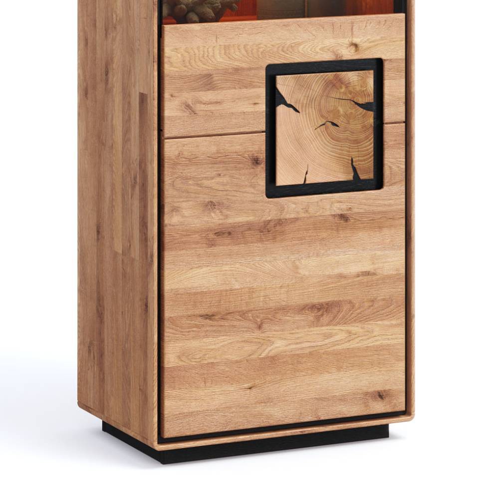 Wohnzimmer Vitrine mit Hirnholz Applikation - Shipper