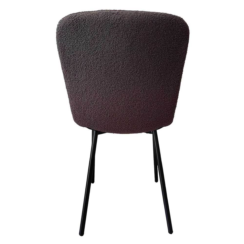 Schalenstühle in Dunkelgrau Boucle - Cranita (4er Set)