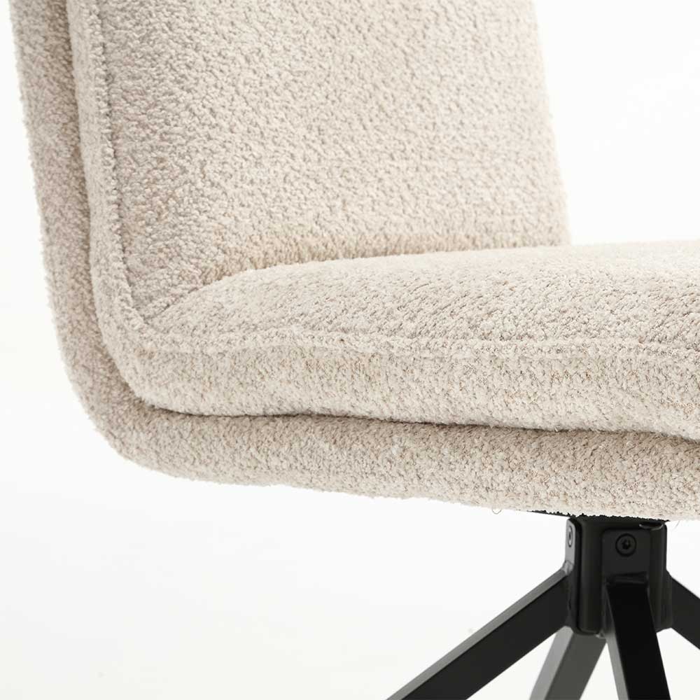 Boucle Drehstuhl in Creme - Rocono