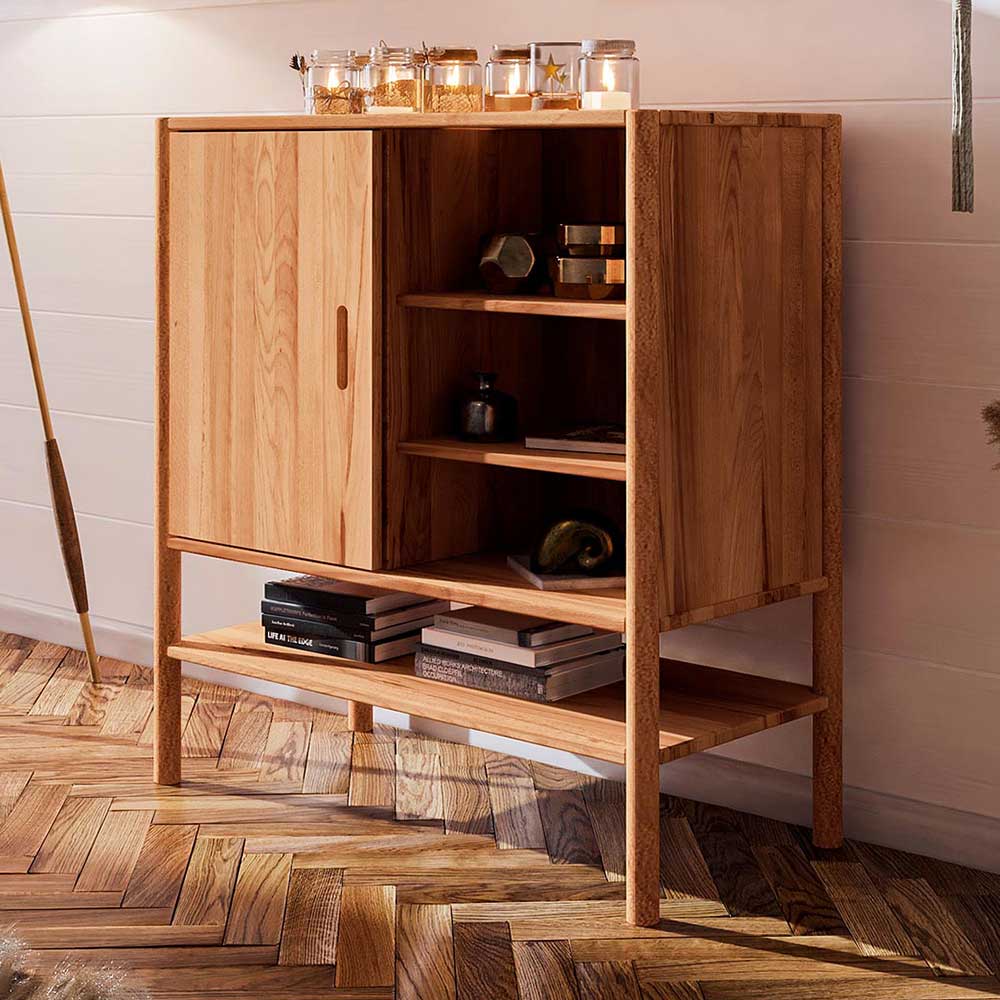 97x101x46 Schrank mit Tür & vier Fächern - Indrya
