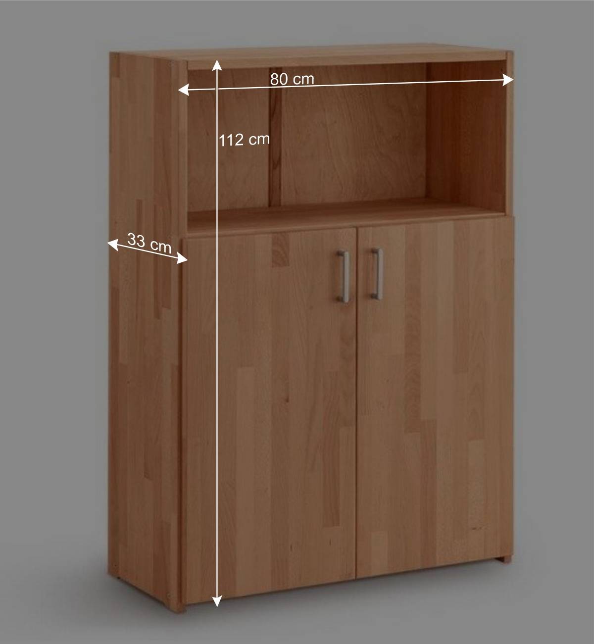 80x112x33 Buchenholz Aktenschrank mit Fach - Bash