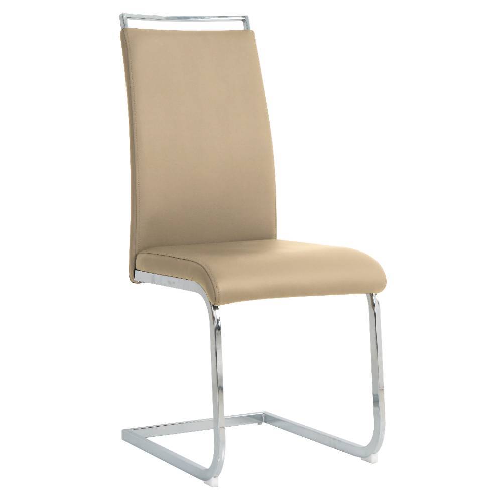 Kunstleder Freischwinger in Taupe - Fahima (2er Set)
