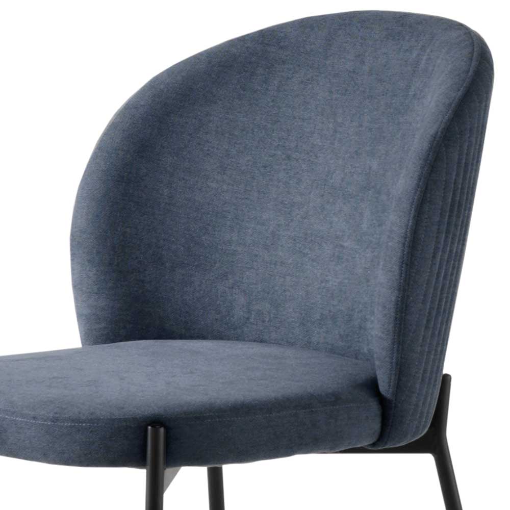 Stühle in Blaugrau & Schwarz - Elvira (4er Set)