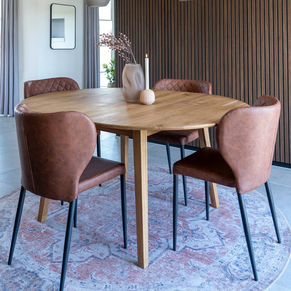 Esstischgruppe im Skandi Design - Fjord (fünfteilig)