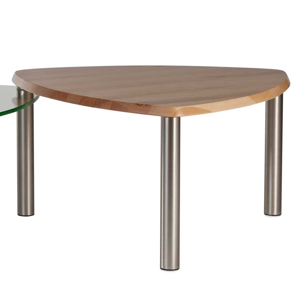Rollen Couchtisch Navy aus Wildeiche Massivholz