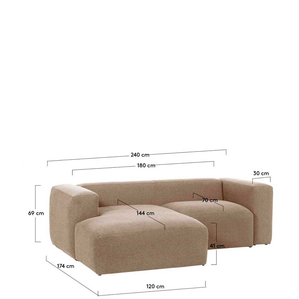 Eckcouch Sofalandschaft in Beige Chenille - Ruhnau
