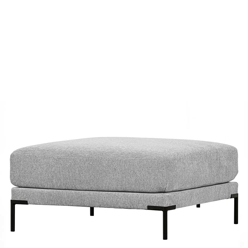 Wohnzimmer Stoffhocker in Hellgrau - Horedion